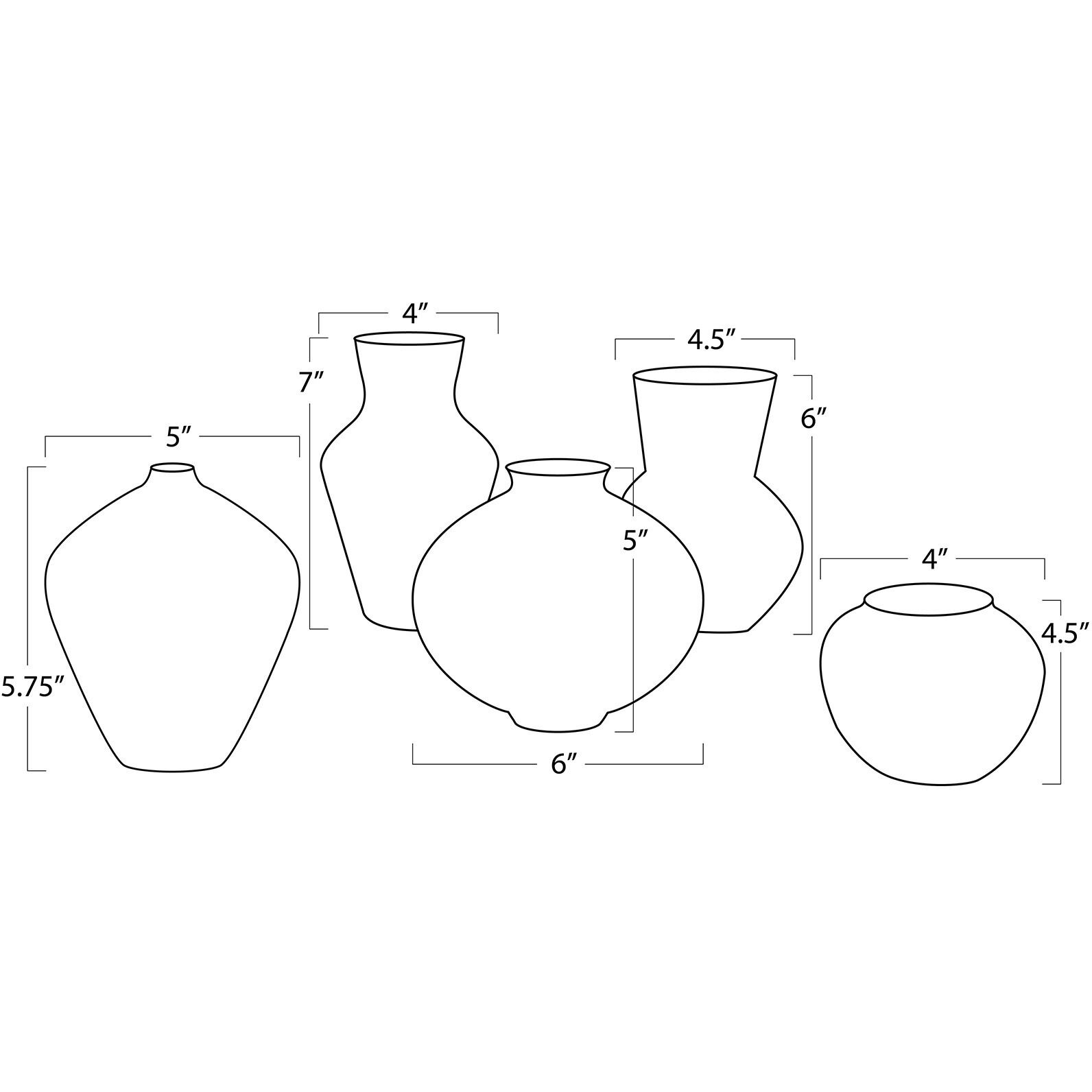 Noor 7 X 4 inch Vase, Set