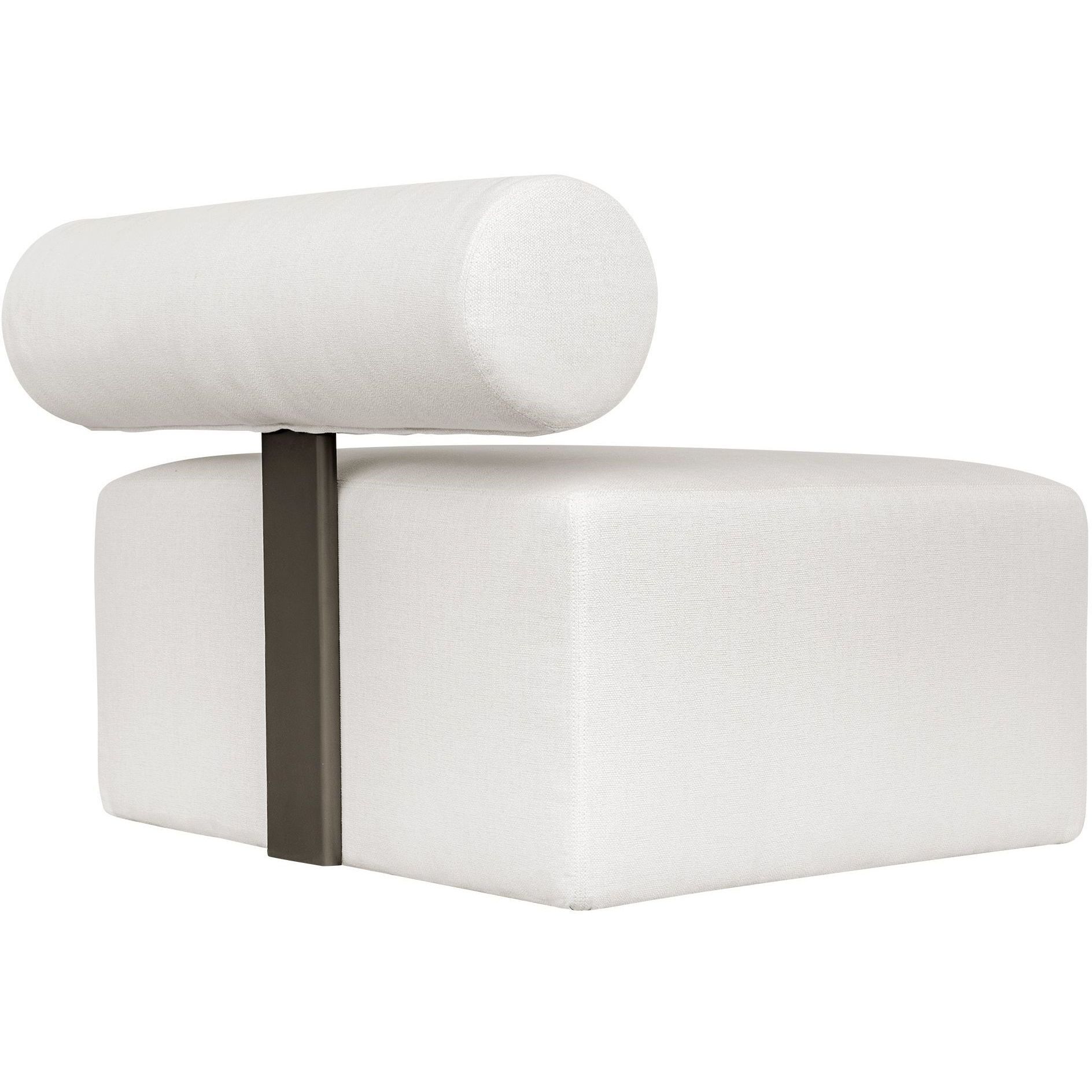 Bolster Back Java Black and Oyster White Armless Outdoor Sofa