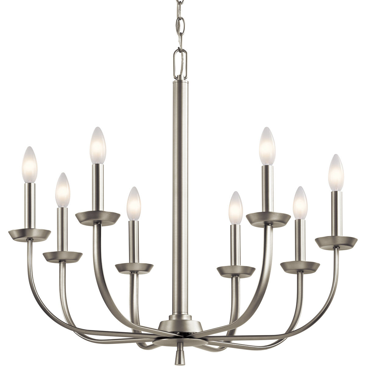 Kennewick 8 Light 27 inch Brushed Nickel Chandelier 1 Tier Medium Ceiling Light