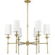 Emily 6 Light 38 inch Rubbed Brass Chandelier Ceiling Light