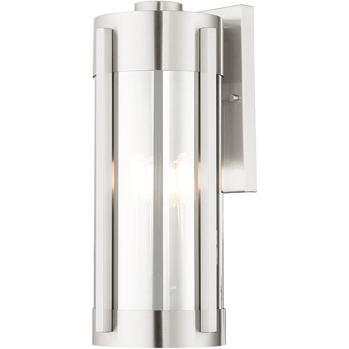 Sheridan 3 Light 19 inch Brushed Nickel Outdoor Wall Lantern