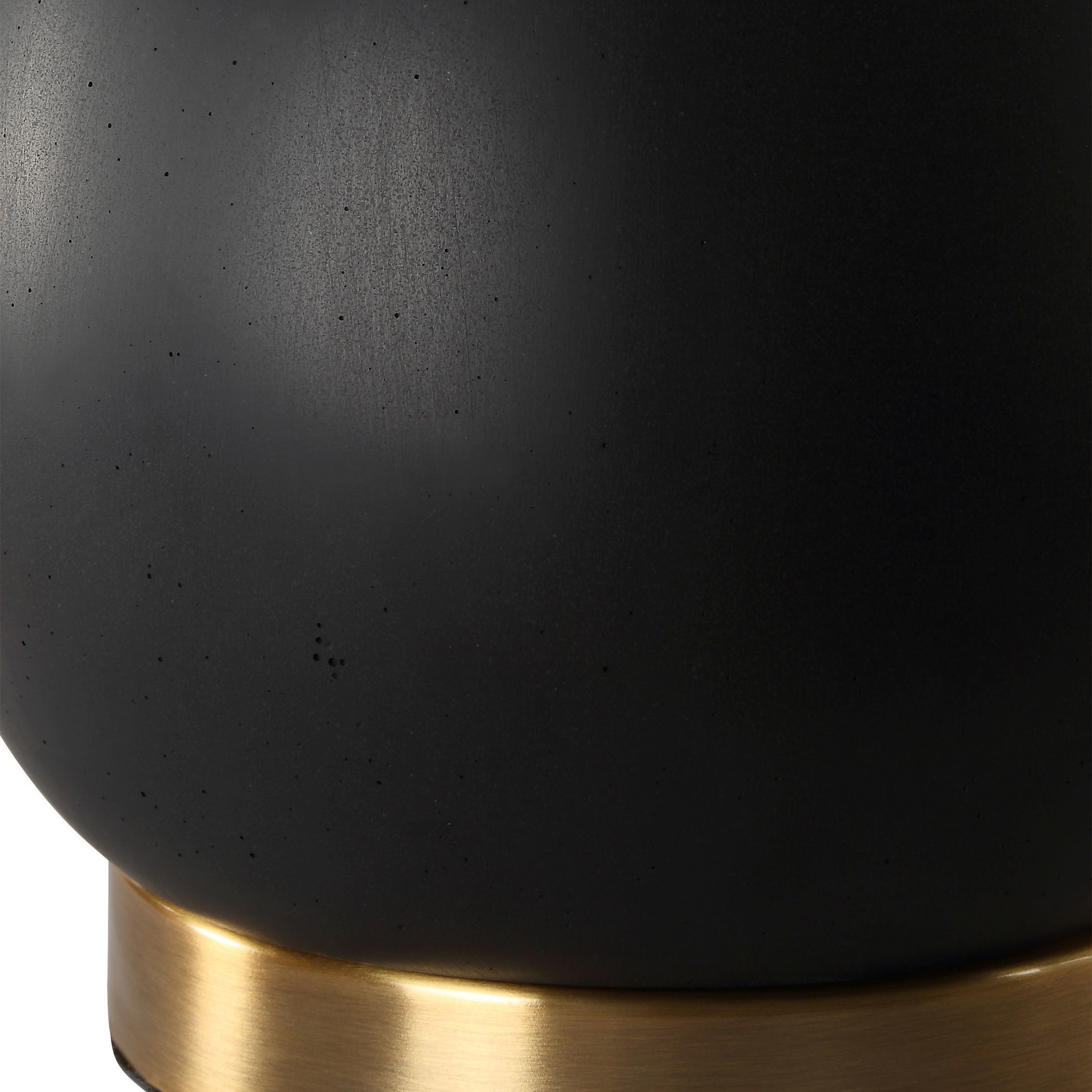 Nocturnal 34.5 inch 150.00 watt Black Stone and Brass Table Lamp Portable Light