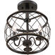 Dury 3 Light 12.5 inch Palladian Bronze Semi-Flush Mount Ceiling Light