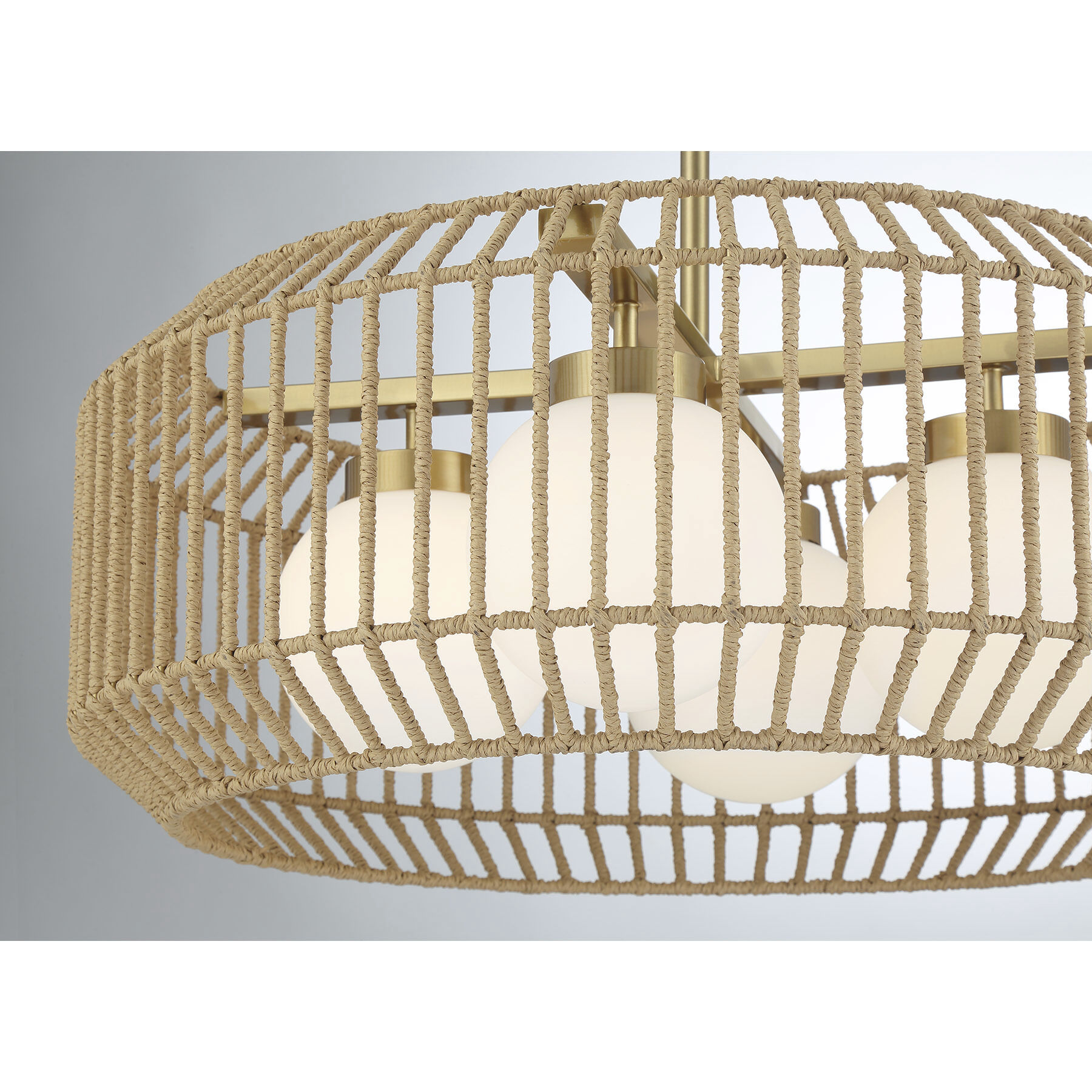 Pastis 4 Light 24 inch Warm Brass Pendant Ceiling Light