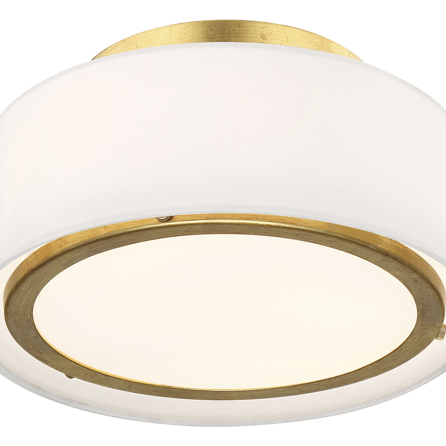 Fulton 2 Light 12 inch Antique Gold Semi Flush Ceiling Light