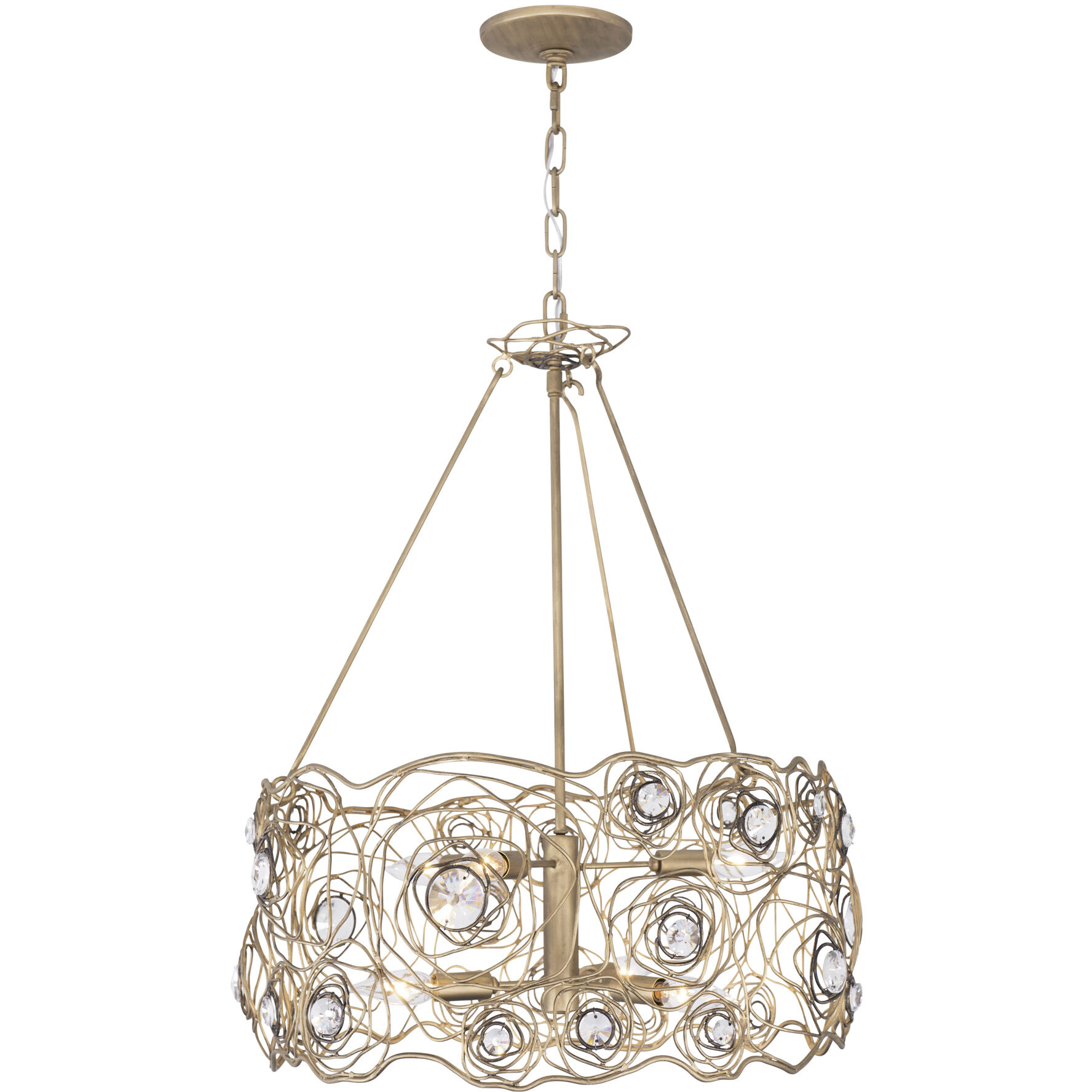 Ethereal Rose 6 Light 24 inch Havana Gold Ombre Chandelier Ceiling Light