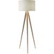 Director 60 inch 150.00 watt Natural Wood Floor Lamp Portable Light