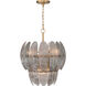 Marclaire 6 Light 19.75 inch Legacy Brass Pendant Ceiling Light in Grey Textured Handmade Glass