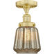 Chatham 1 Light 6.5 inch Satin Gold Semi-Flush Mount Ceiling Light
