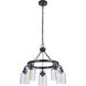 Foxwood 5 Light 25 inch Flat Black with Dark Teak Chandelier Ceiling Light in Flat Black/Dark Teak