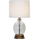 Ellery 18 inch 2 watt Antique Painted Gold and Clear and White Table Lamp Portable Light