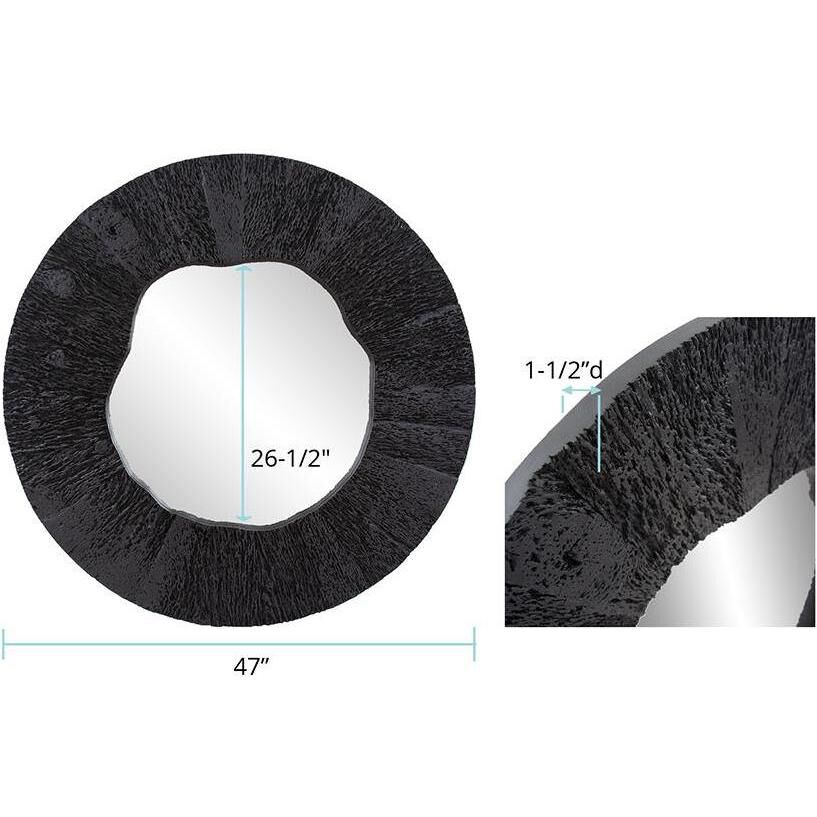 Yazku 47 X 47 inch Matte Black Mirror