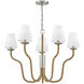 Harwich 5 Light 36 inch Polished Nickel with Natural Chandelier Ceiling Light