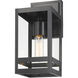 Nuri 1 Light 13.5 inch Black Outdoor Wall Light