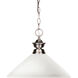 Shark 1 Light 14 inch Brushed Nickel Pendant Ceiling Light in 5, Matte Opal Glass