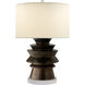 E. F. Chapman Stacked Disk 29 inch 100 watt Crystal Bronze Ceramic Table Lamp Portable Light 