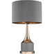 Cone Neck 18.5 inch 100 watt Gray with Gold Table Lamp Portable Light