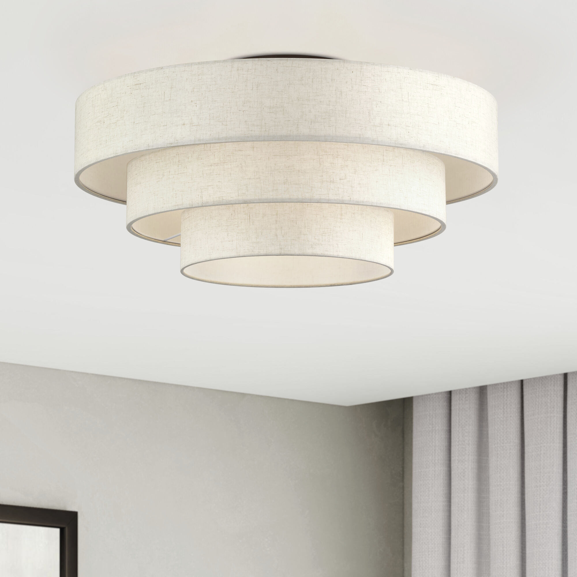 Manorwood 5 Light 28 inch English Bronze Semi Flush Mount Ceiling Light, Extra Large