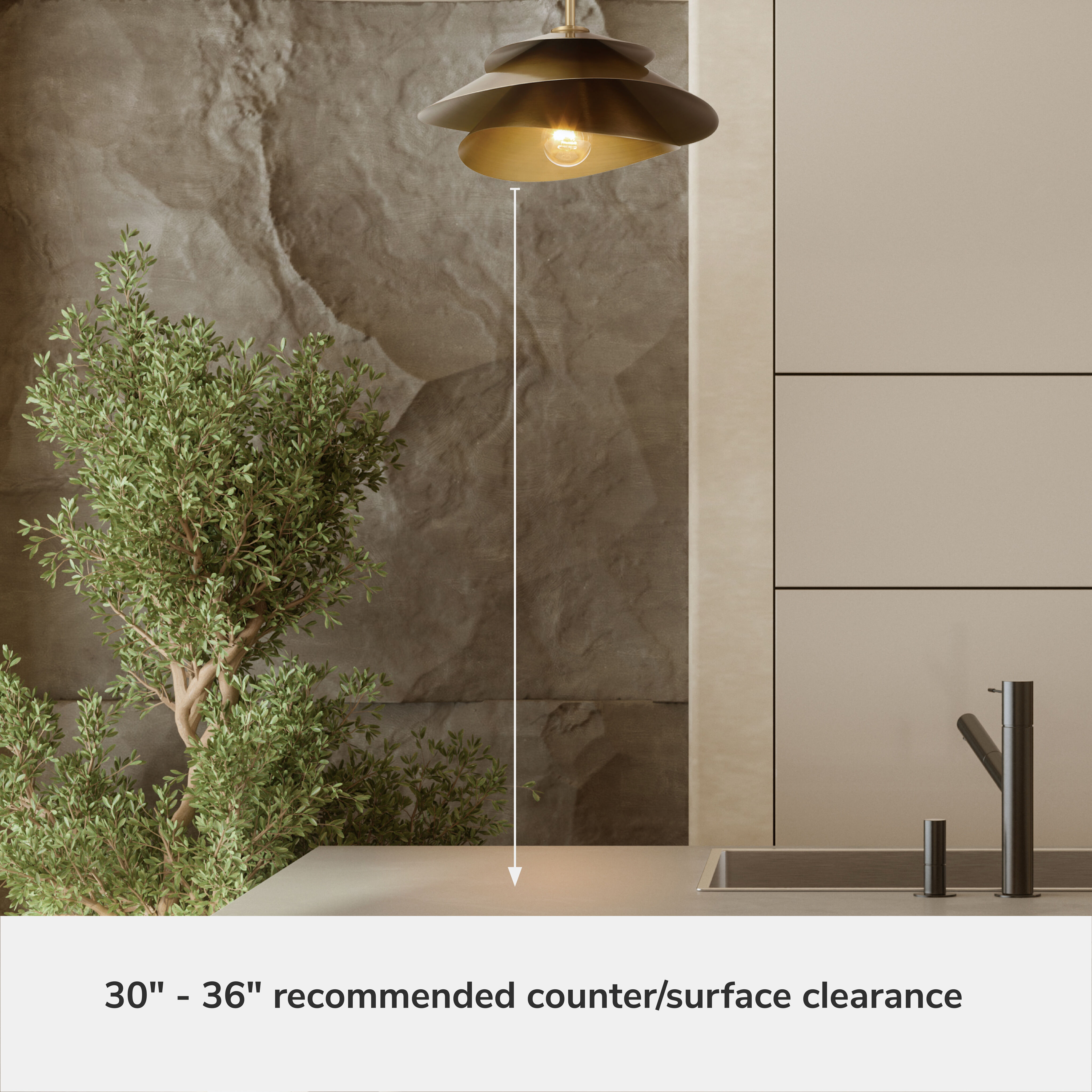 Hiro 1 Light 12.75 inch Alturas Gold Pendant Ceiling Light, Large