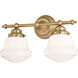 Huntley LED 16 inch Natural Brass Bathroom Light Wall Light