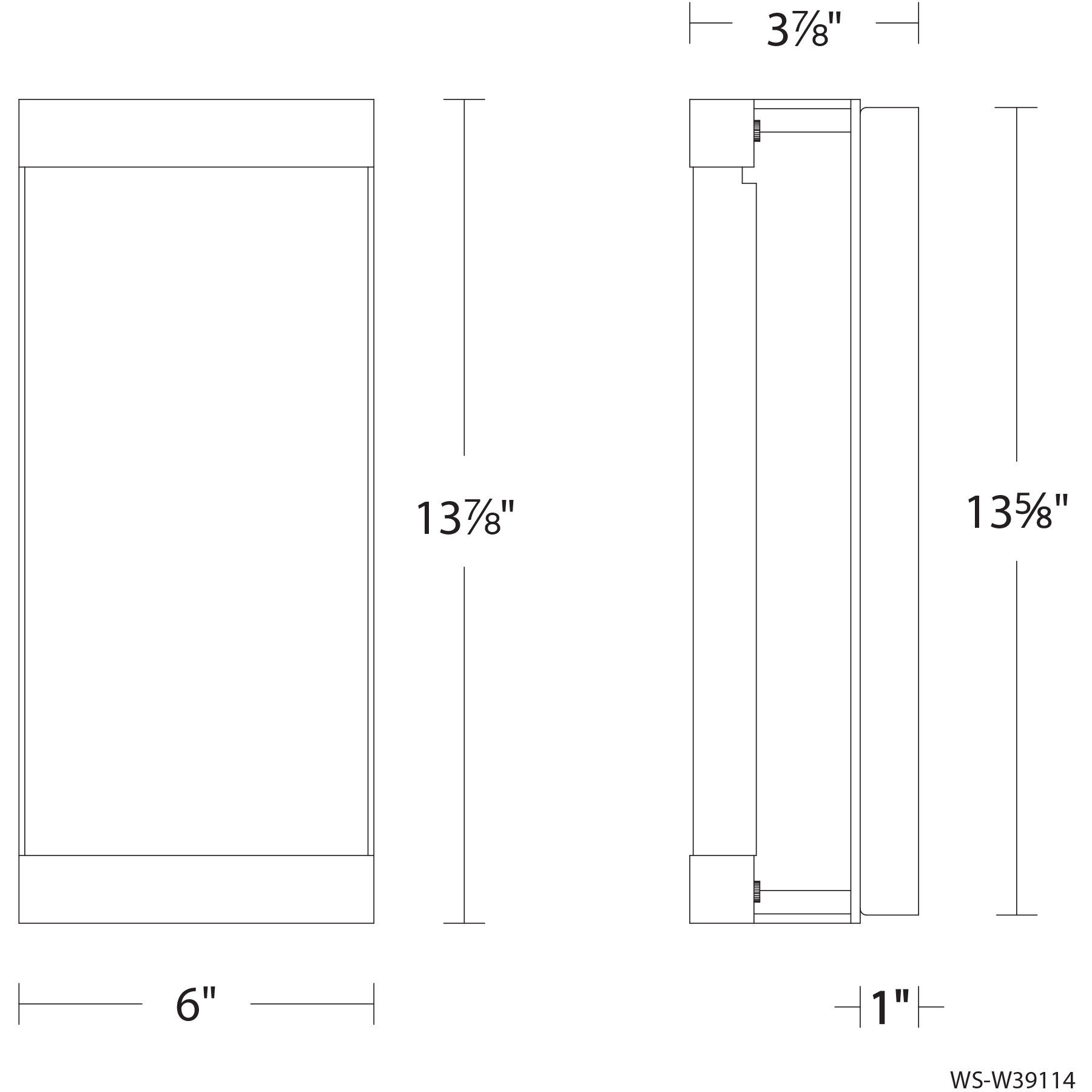 Fusion LED 14 inch Black Outdoor Wall Light, dweLED