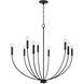 Ansley 9 Light 35.25 inch Matte Black Chandelier Ceiling Light