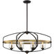 Kirkland 6 Light 32 inch English Bronze and Warm Brass Linear Chandelier Ceiling Light