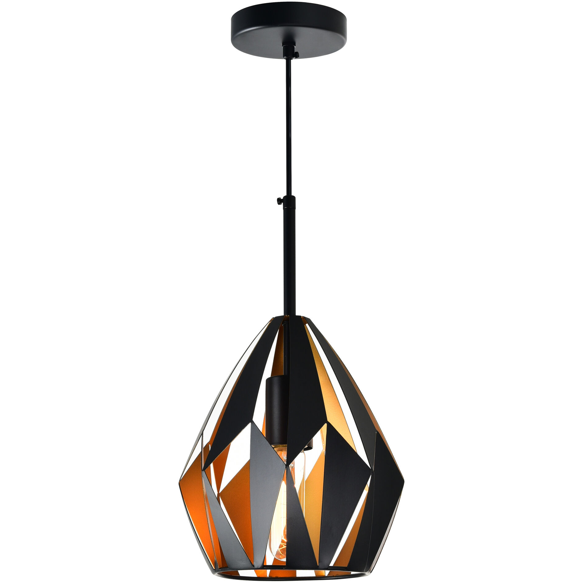 Oxide 1 Light 8 inch Black and Copper Down Mini Pendant Ceiling Light