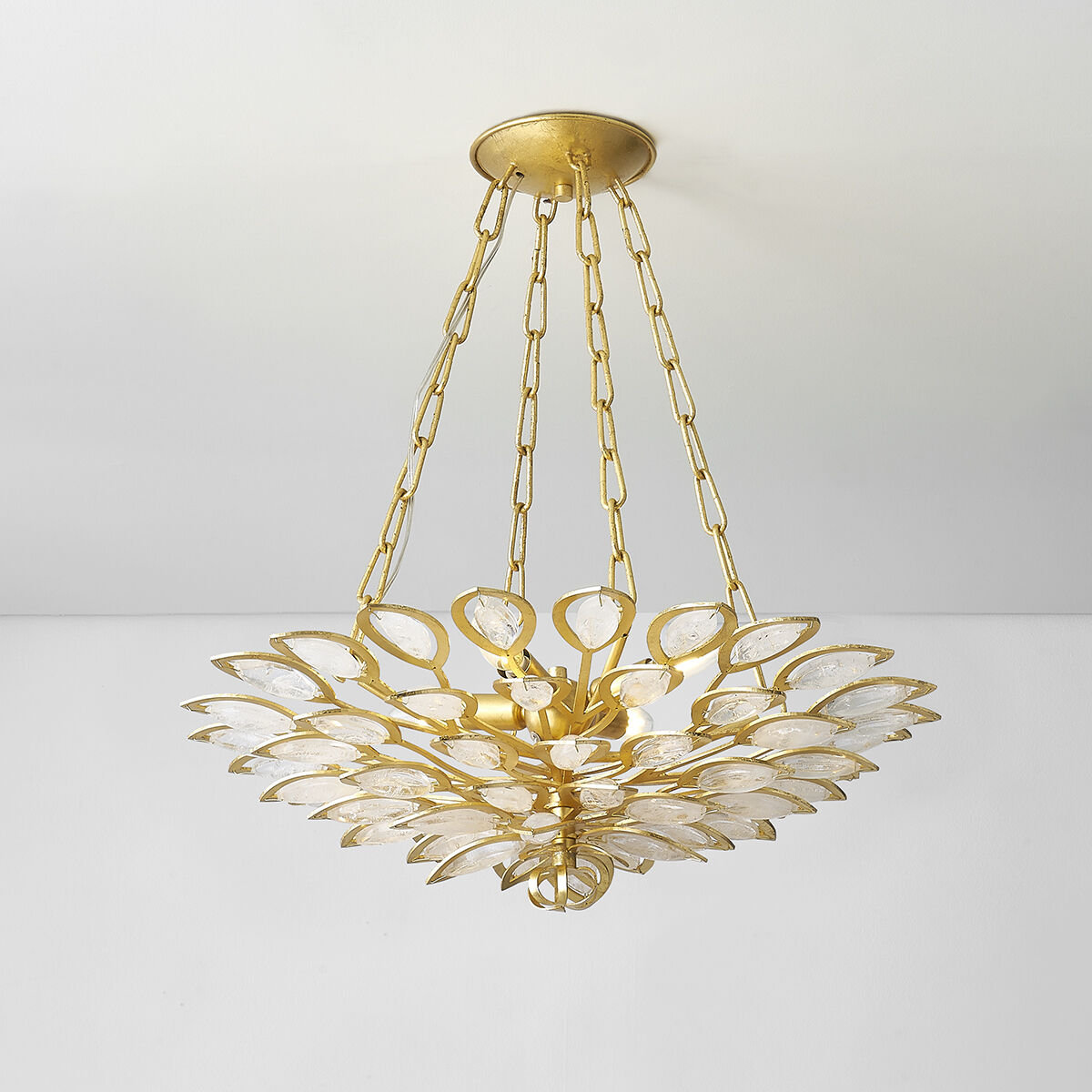 Vittoria 4 Light 24 inch Gold Leaf Chandelier Ceiling Light
