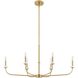 Leah 6 Light 18 inch Brushed Gold and White Chandelier Ceiling Light