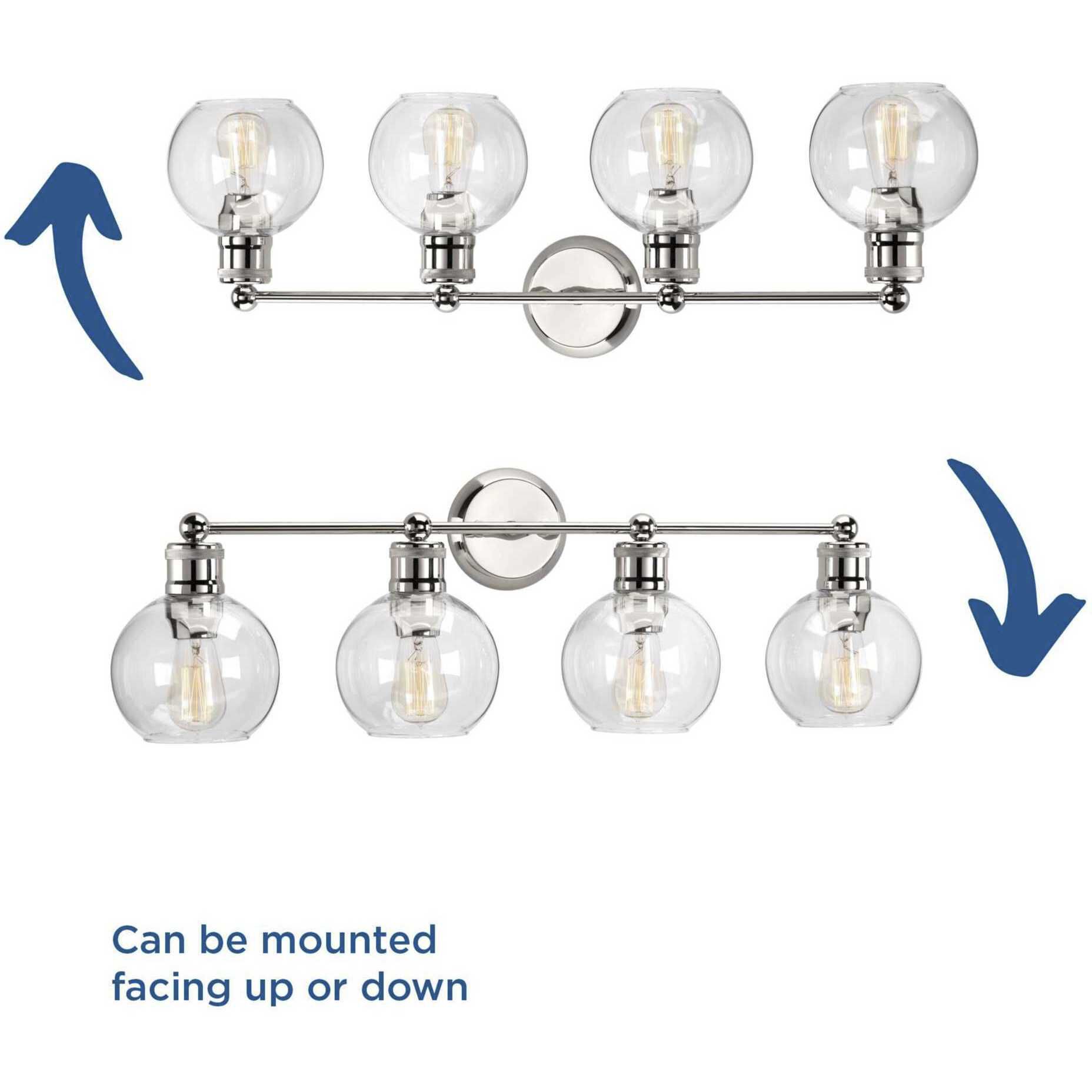 Hansford 4 Light 34 inch Polished Nickel Bath Vanity Wall Light