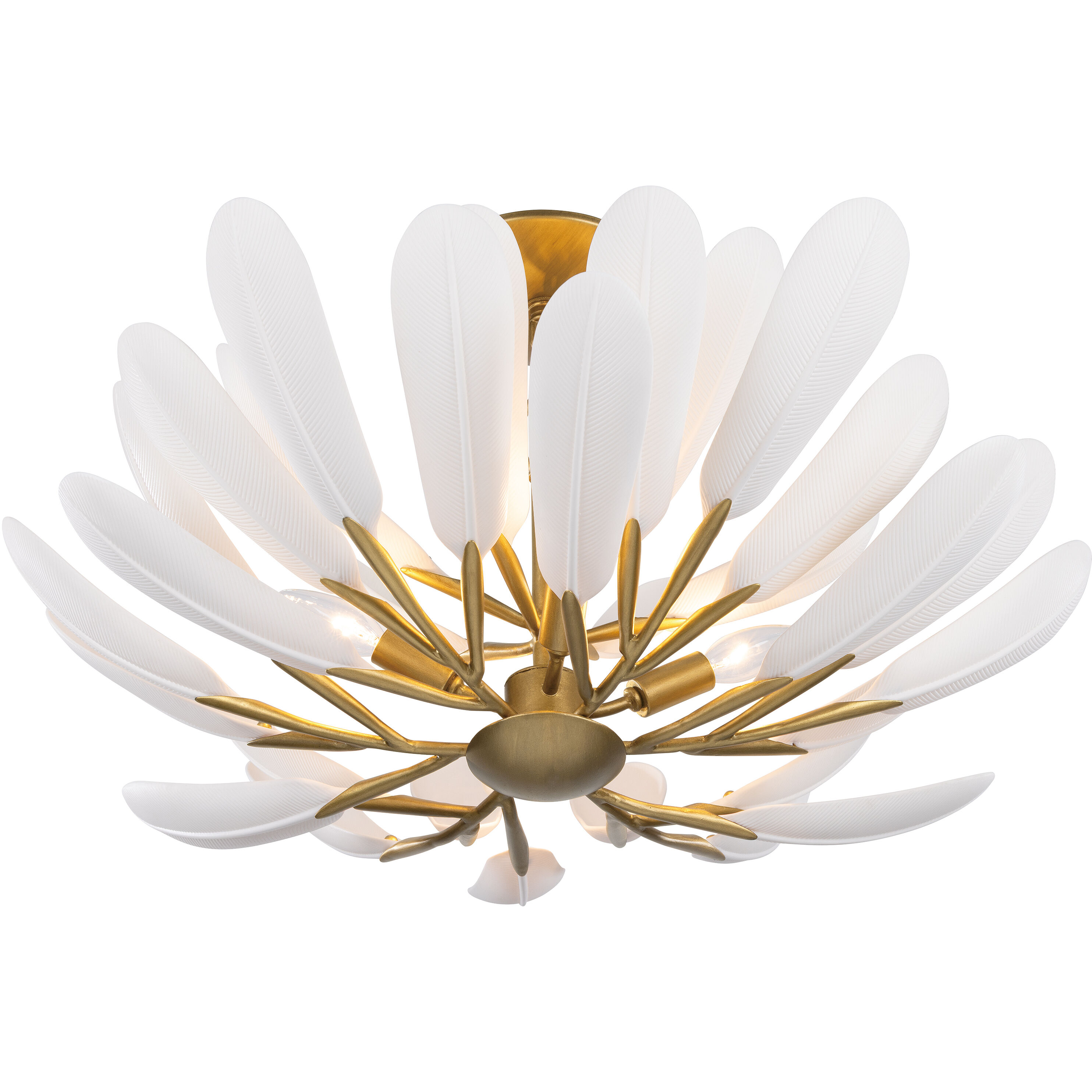 Vellinor 4 Light 28 inch Painted Legacy Brass Semi-Flush Mount Ceiling Light