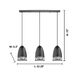 Savignano 3 Light 32.28 inch Matte Black and White Linear Pendant Ceiling Light