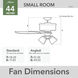 Crystal Peak 44 inch Matte Black with Dark Gray Oak/Greyed Walnut Blades Ceiling Fan