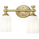Orion 2 Light 13.75 inch Modern Gold Bath Vanity Light Wall Light