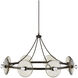 Circumstellar 8 Light 37.25 inch Black Iron/Clear Disc Chandelier Ceiling Light