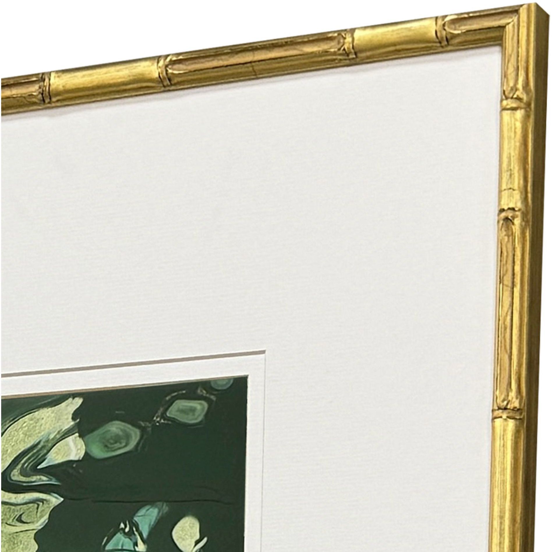 Verdant Fusion Green and Beige Framed Art