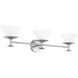 Tremolo 3 Light 33 inch Brushed Nickel and Polished Nickel Vanity Light Wall Light
