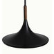 Lodi LED 13 inch Matte Black and Walnut Pendant Ceiling Light
