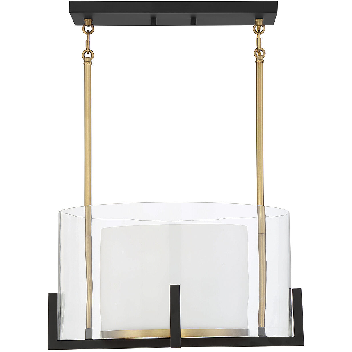Eaton 1 Light 17 inch Black with Warm Brass Accents Pendant Ceiling Light