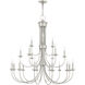 Estate 21 Light 42 inch Brushed Nickel Chandelier Ceiling Light