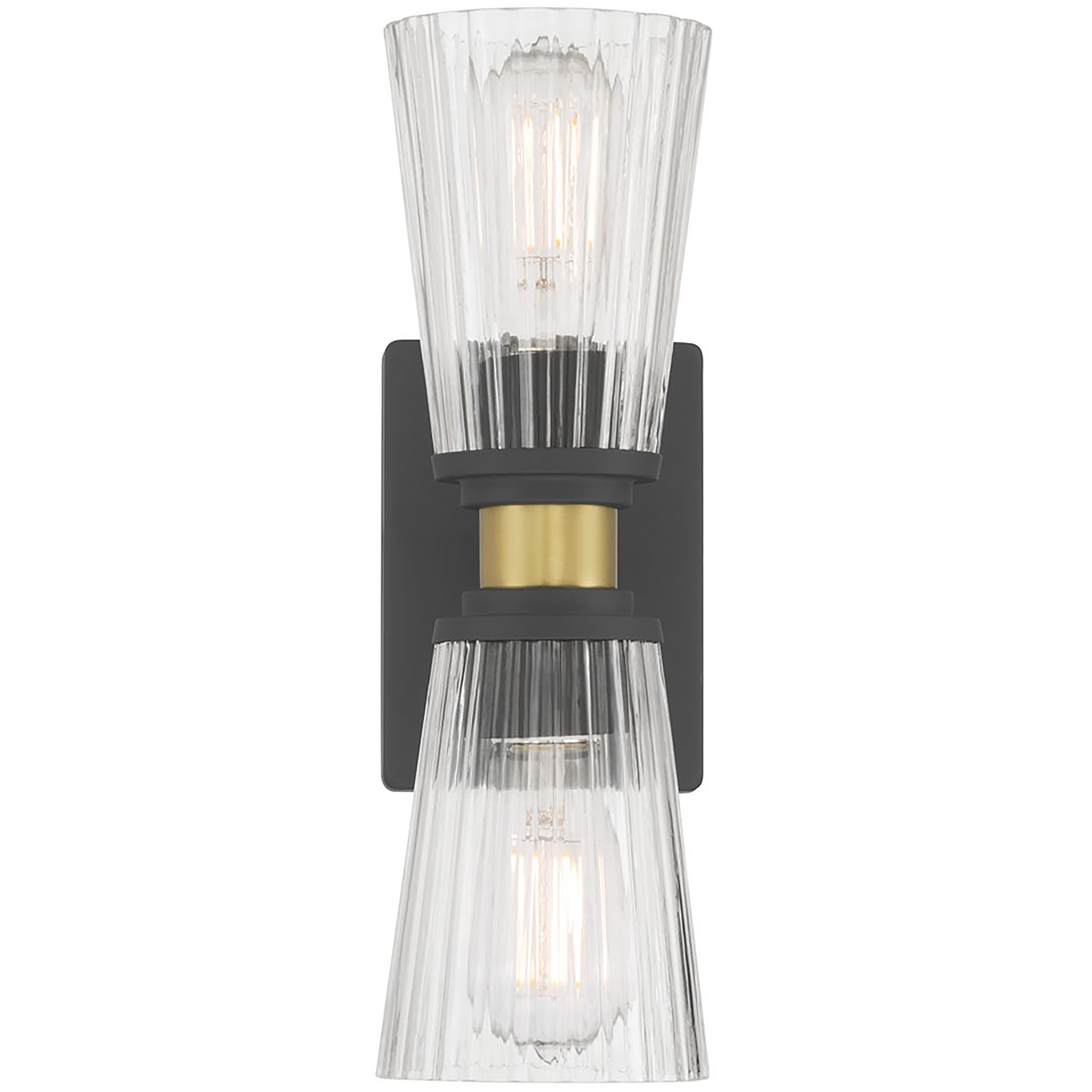 Lustria 2 Light 4.25 inch Matte Black and Vintage Brass Wall Sconce Wall Light