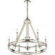 Bergamo 6 Light 29 inch Polished Nickel with White Chandelier Ceiling Light