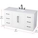 Chase 60 X 34 inch White Bathroom Vanity Cabinet