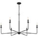 Salerno 6 Light 42 inch Matte Black Chandelier Ceiling Light, Essentials