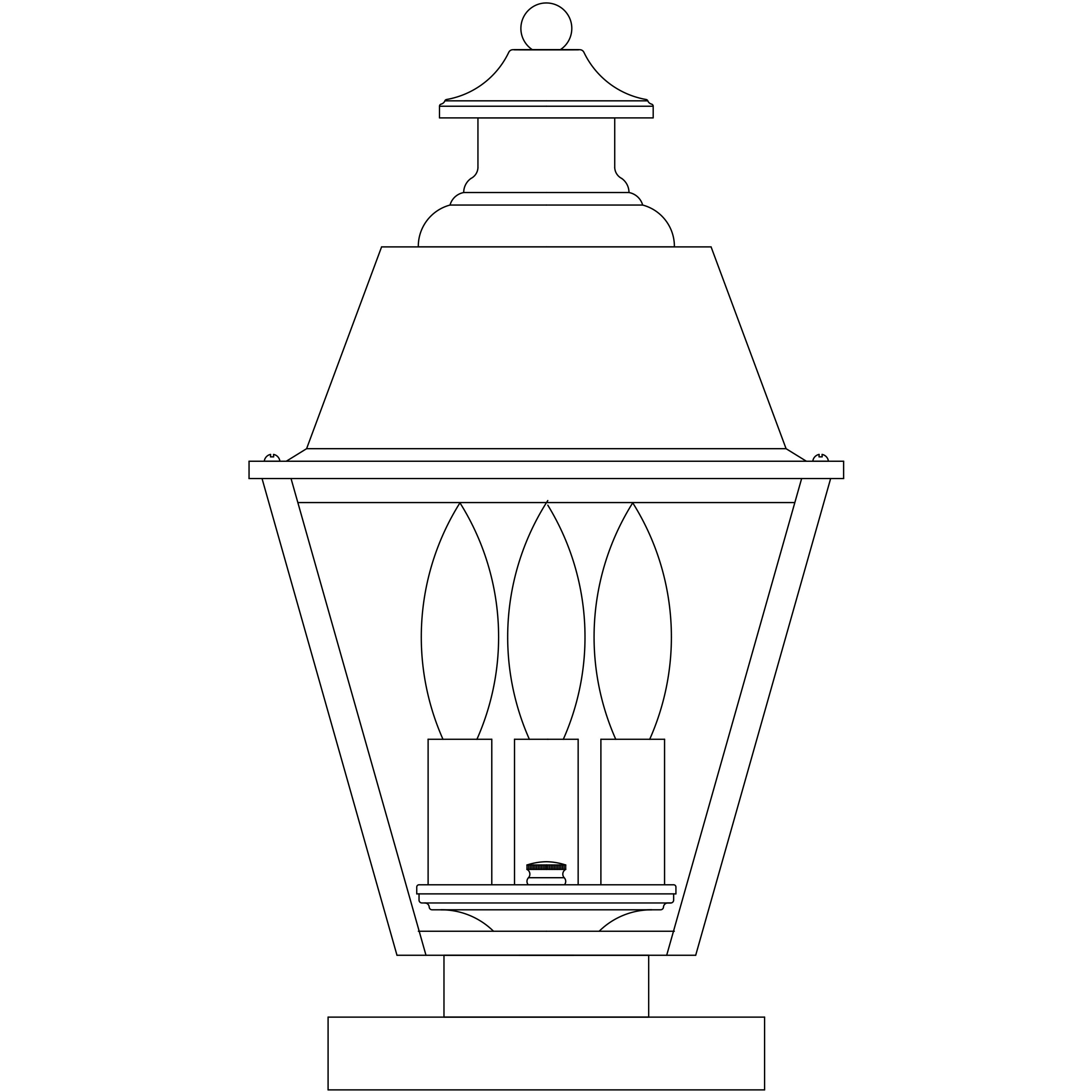 Inverness 3 Light 15 inch Verdigris Patina Column Mount in Rain Mist
