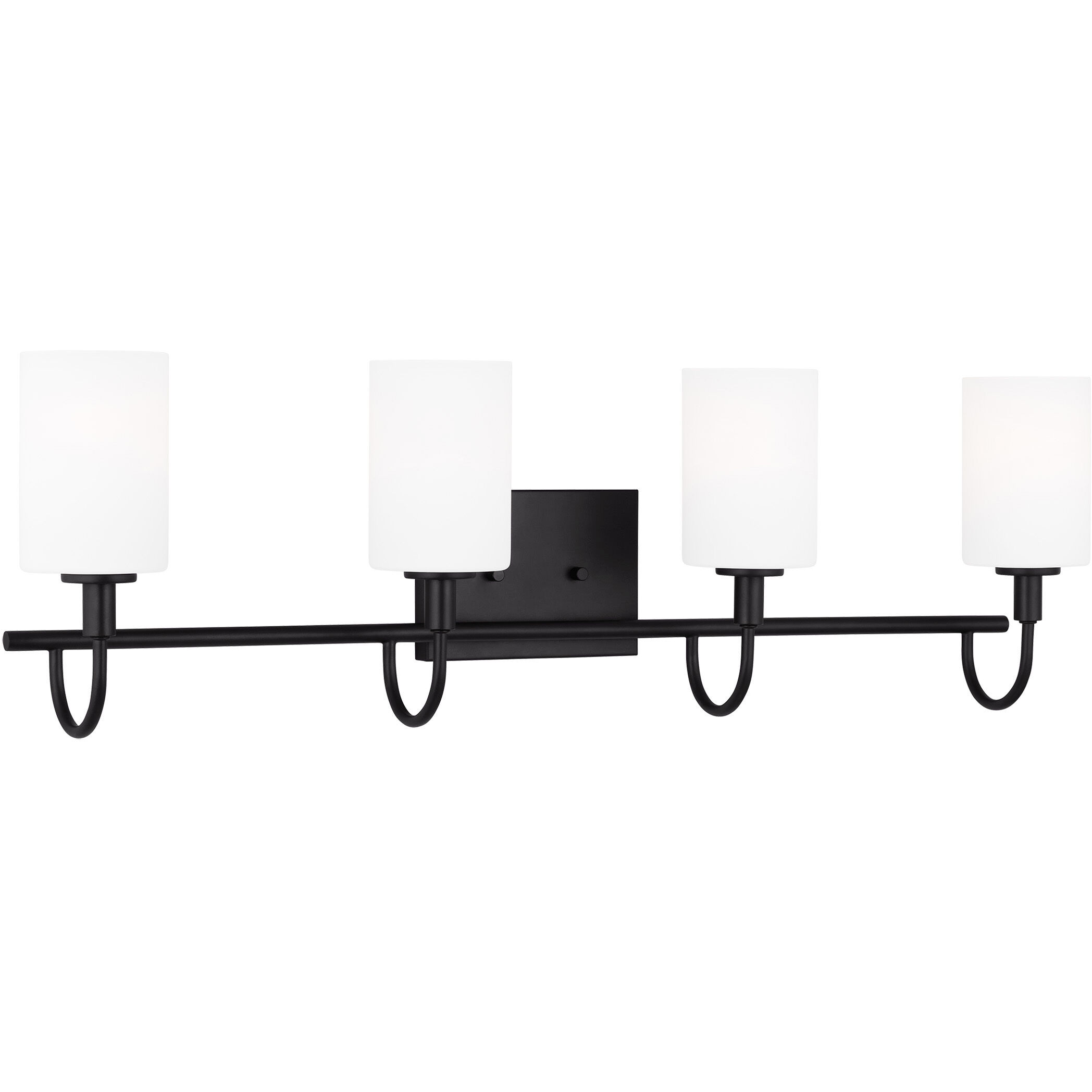 Oak Moore 4 Light 33.88 inch Midnight Black Bath Vanity Wall Light