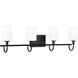 Oak Moore 4 Light 33.88 inch Midnight Black Bath Vanity Wall Light
