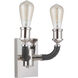 Gallery Huxley 2 Light 13 inch Polished Nickel Wall Sconce Wall Light
