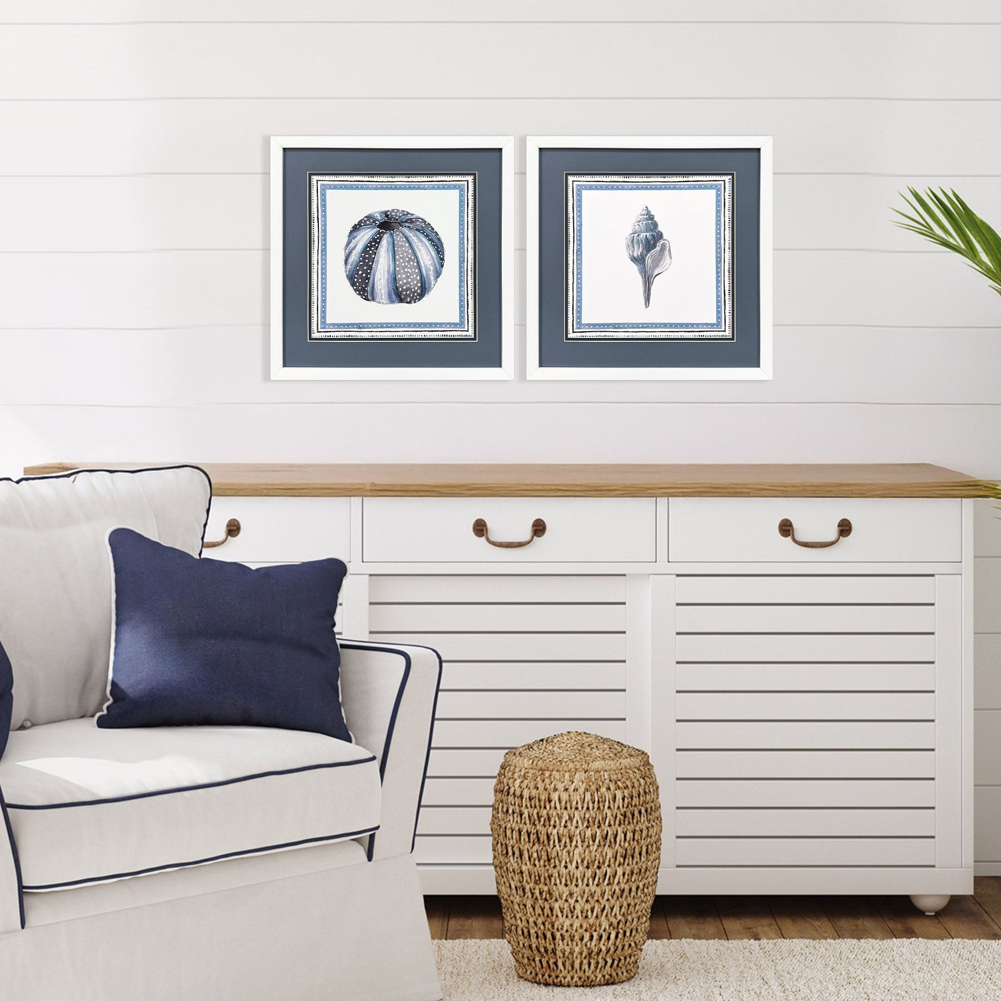 Seaside Blues Blue Framed Art, Propac